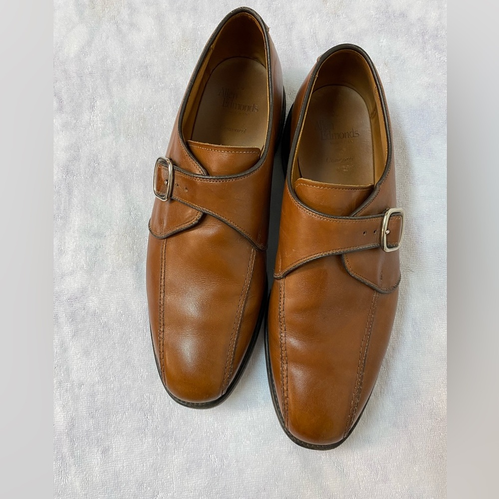 Allen Edmonds Concord Single Monk Strap Dress Shoe Walnut Brown Size 11 Loafers